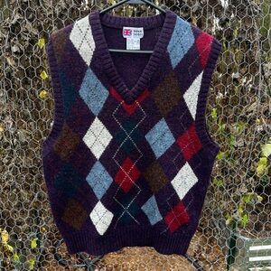 Royal Scott Wool Vest Vintage Argyle Warm Winter Ski Slopes